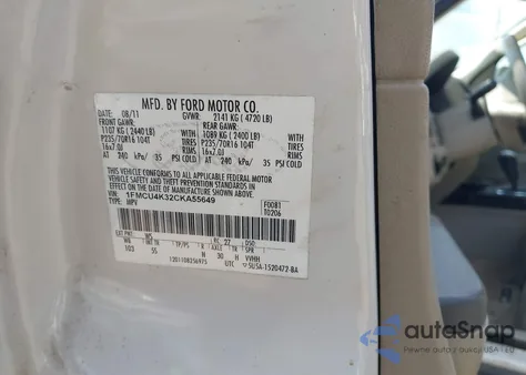 2012 Ford Escape Hybrid Limited from USA, damaged, VIN 1FMCU4K32CKA55649